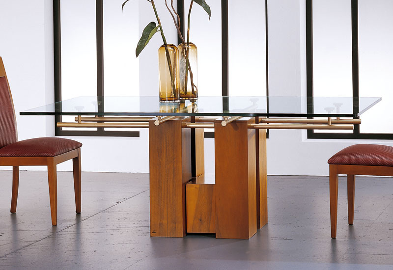 MESA DE COMEDOR NUMANCIA, 200*100*77, TAPA DE CRISTAL.