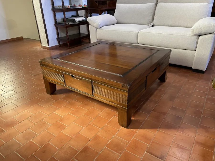 MESA BAJA ROCHE BOBOIS 105*105*45 , CEREZO