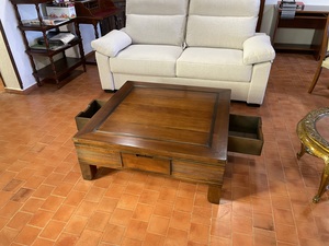 MESA BAJA ROCHE BOBOIS 105*105*45 , CEREZO