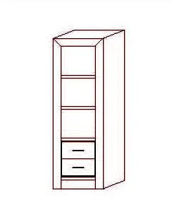 Librerí­a Osma 2 cajones - 53 x 40 x 160 (cm.)