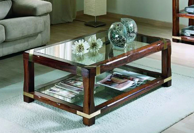 Mesa centro Deza rectangular envejecida - 120 x 80 x 45 (cm.)