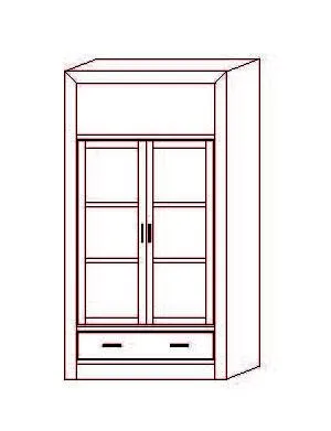 Vitrina Osma 1 Cajón - hueco - 110 x 38 x 210 (cm.)