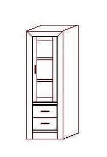 Librerí­a Osma 1 puerta - 2 cajones - 53 x 40 x 160 (cm.)
