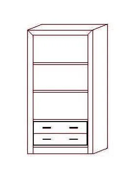 Librerí­a Osma 2 cajones - 100 x 40 x 190 (cm.)