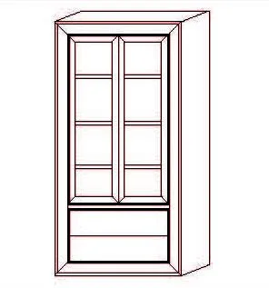 Vitrina Nódalo 2 Puertas - 2 Cajones - 105 x 40 x 210 (cm.)