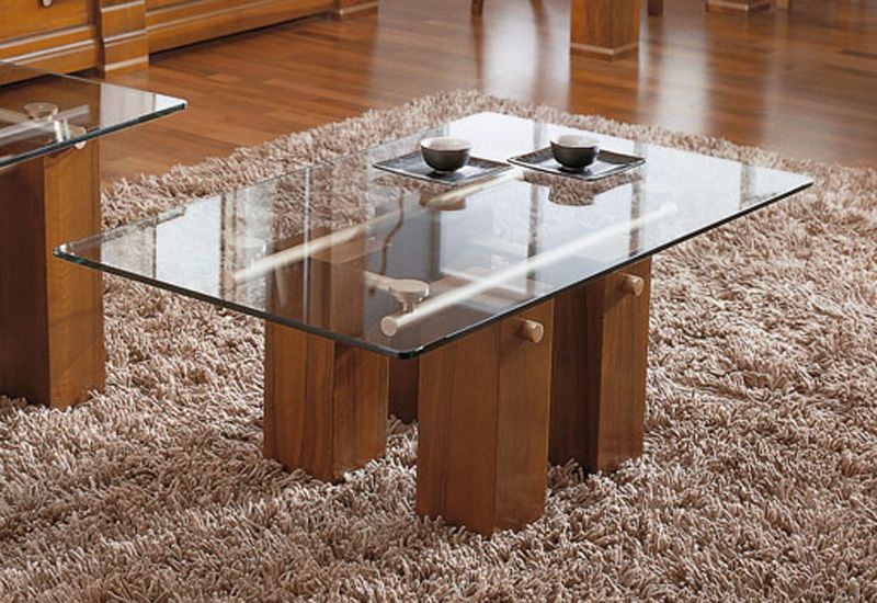 Mesa de centro Numancia cristal rectangular - 120 x 70 x 45 (cm.)