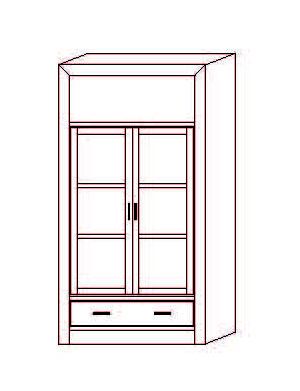 Vitrina Osma 1 Cajón - hueco - 110 x 38 x 210 (cm.)