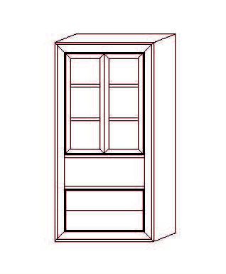 Vitrina Ndalo 2 Puertas - 2 Cajones - 105 x 40 x 210 (cm.)