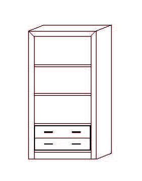 Librerí­a Osma 2 cajones - 100 x 40 x 190 (cm.)